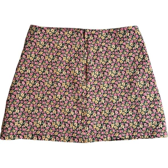 Mango Floral High Waisted Colorful Textured Lined Mini Skirt. Medium. NEW. - Picture 3 of 11